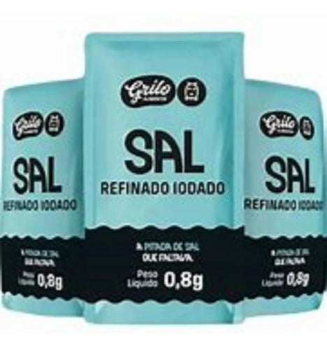 Sal Refinado Em Sachê 0.8g Grilo - Caixa 500 Unidades