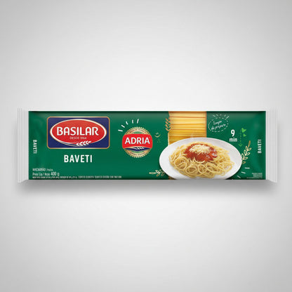 Macarrão Tipo Pasta Semolado Baveti Basilar Adria 400g
