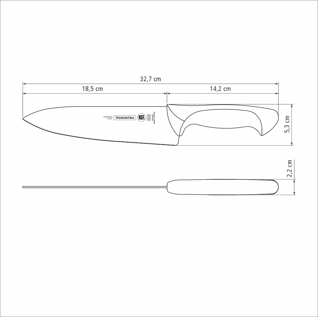 Faca Para Carne 8", Tramontina, Premium 24476188, Branco