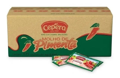 Molho De Pimenta Vermelha Cepêra Sachê Com 175 Sachês De 5g
