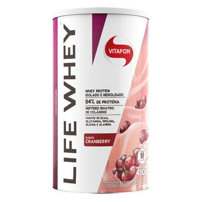 Life Whey Protein Isolado e Hidrolisado - 450g Cranberry, Vitafor