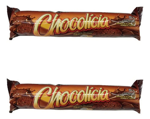 Biscoito Recheado Chocolicia Kit Com 2 Pacotes De 132g