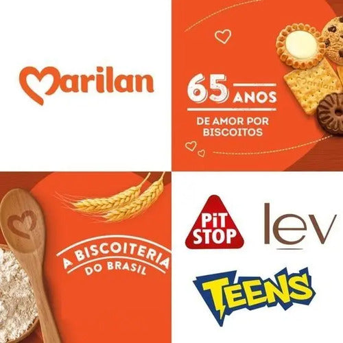 Cookies Lev Cacau Cereais Fibras Marilan 8 Pacotes 40g