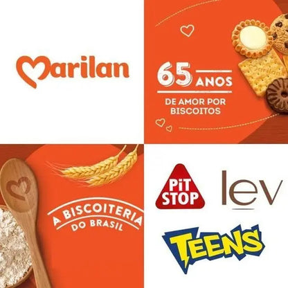 Cookies Lev Cacau Cereais Fibras Marilan 8 Pacotes 40g