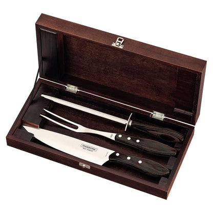 Jogo Churrasco Inox Polywood com Maleta - Tramontina