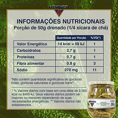 Hemmer Pepinos Em Condimento Suave 300G