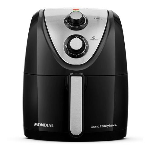 MONDIAL Fritadeira Sem Óleo Grand Family Inox - 5L, 127V, Preto, 1900W - AFN-50-BI