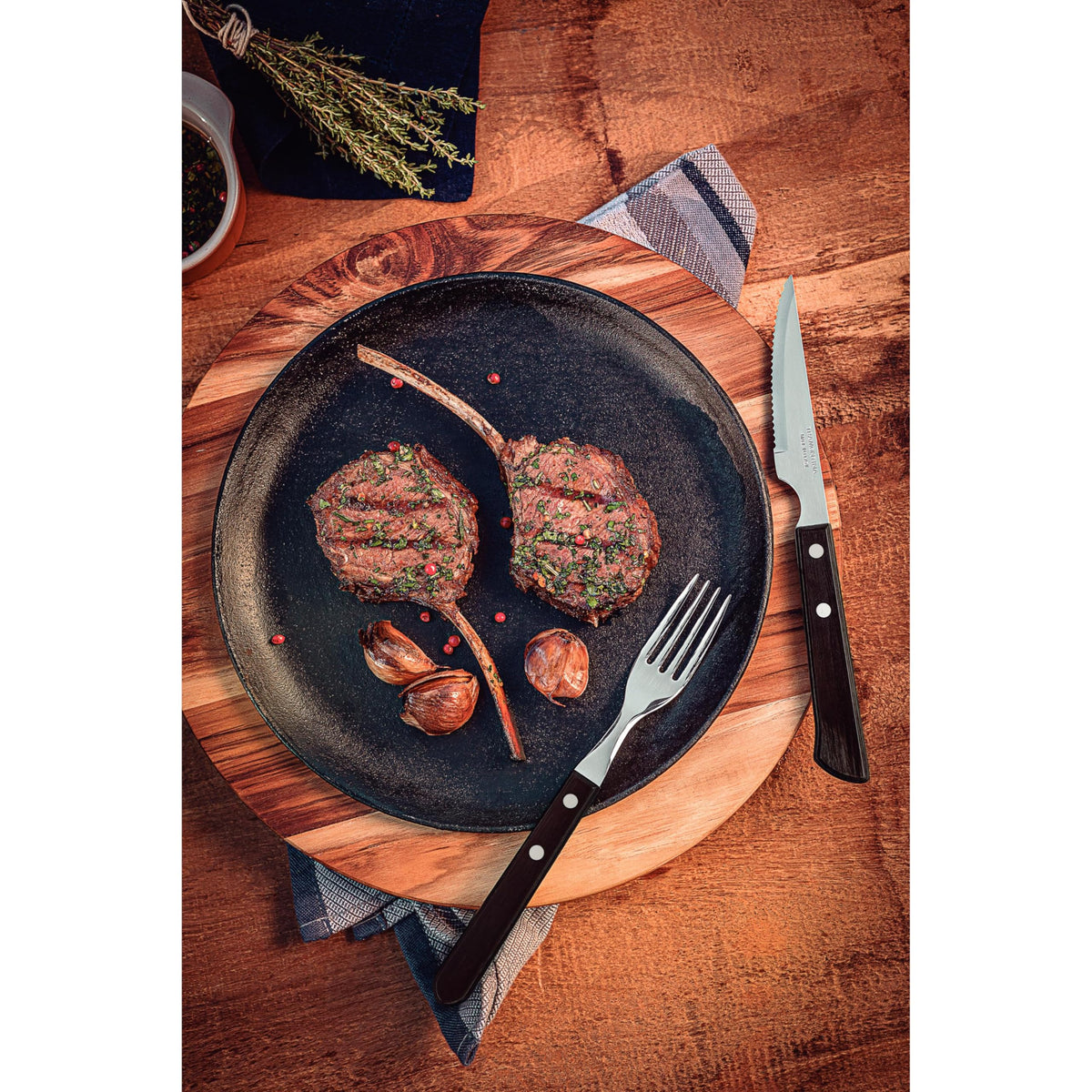 Jogo Talheres Churrasco Tramontina Inox Castanho Polywood