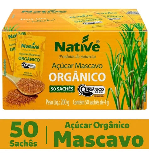 Açúcar Mascavo Native Orgânico Sachê Contém 50 Sachês