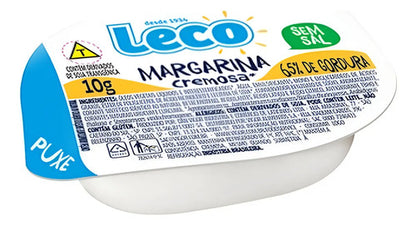 Margarina Sem Sal Leco Cremosa Blister Sache 10g Kit 24 Unid
