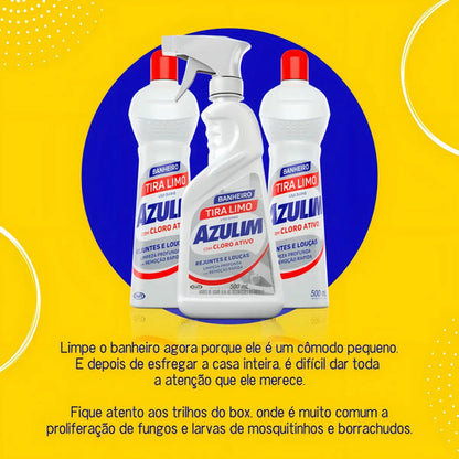 Limpador Tira Limo Azulim Limpa Rejuntes 500 Ml Cloro Ativo
