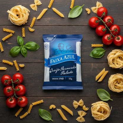 Faixa Azul Queijo Parmesão Ralado Sache 100 Unidades De 10g