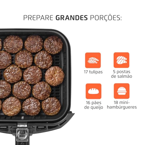 MONDIAL Fritadeira Sem Óleo Grand Family Inox - 5L, 127V, Preto, 1900W - AFN-50-BI