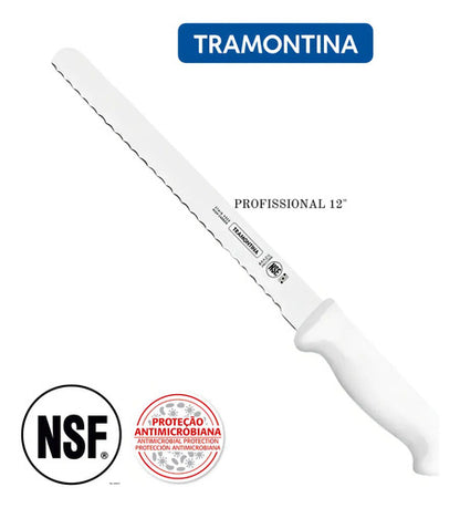 Faca Para Fiambres 12 Fio Serrilhado - Tramontina Branco