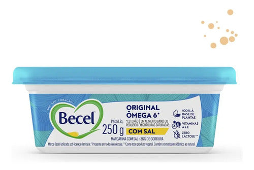 Margarina Sem Sal Becel 250g Omega 6 Zero Lactose Vitamina A e E