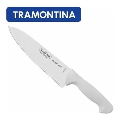 Faca Inox Açougueiro Cabo Branco 8'' Chef Premium Tramontina