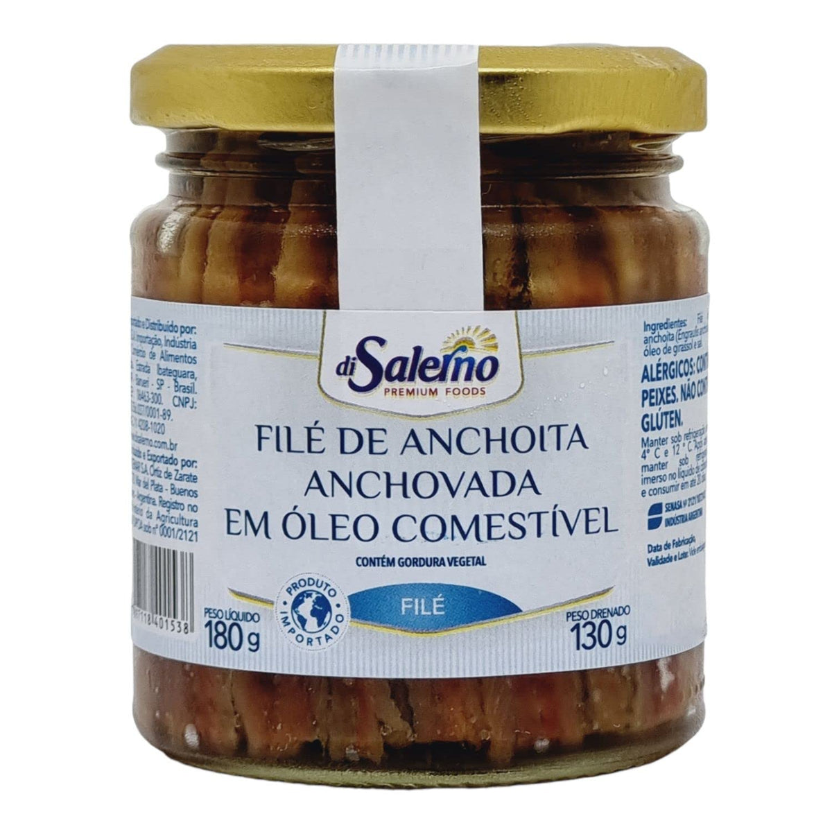 File de Anchova Argentino Di Salerno vidro 180g