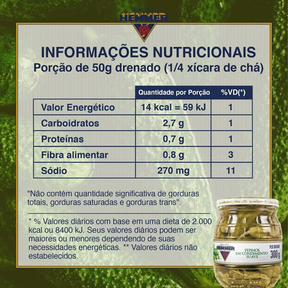 Hemmer Pepinos Em Condimento Suave 300G