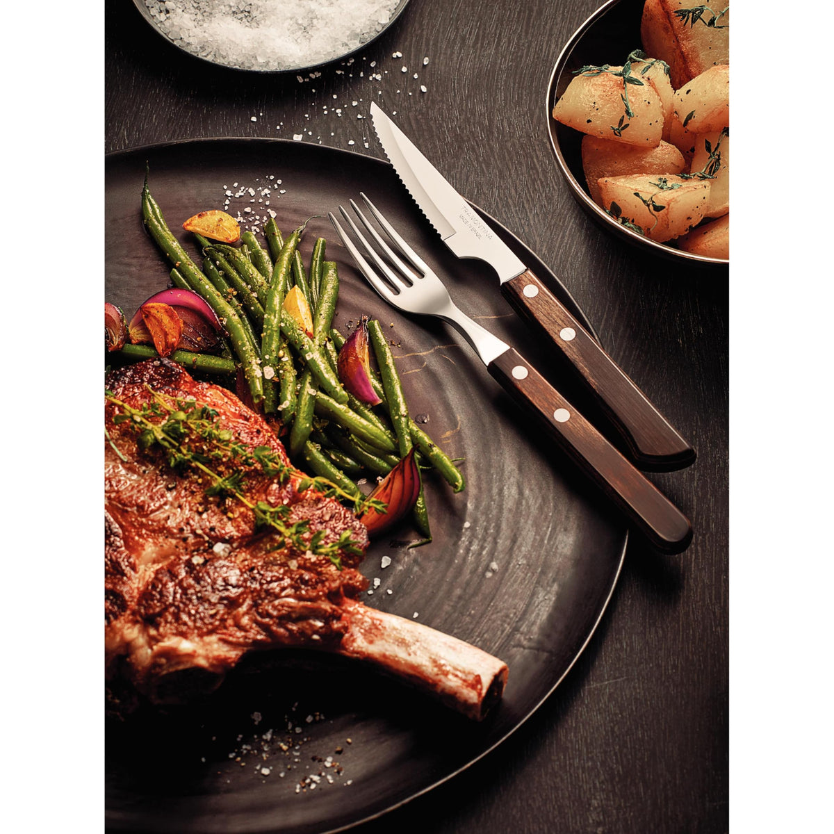 Jogo Talheres Churrasco Tramontina Inox Castanho Polywood