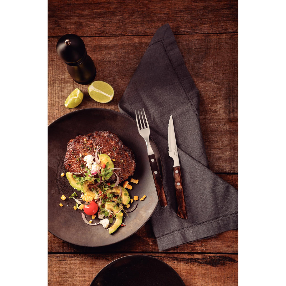 Jogo Talheres Churrasco Tramontina Inox Castanho Polywood