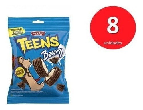 Biscoito Teens Bauny Marilan Caixa com 8 Unidades de 30g
