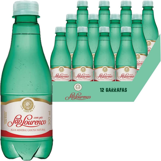 Água Mineral Com Gás Pet SÃO LOURENÇO 300ml Fardo 12 unidades