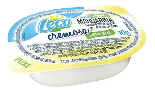 Margarina Sem Sal Leco Cremosa Blister Sache 10g Cx 192 Un