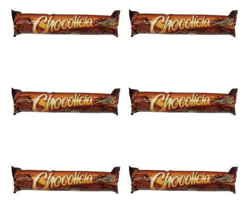 Biscoito Chocolate Chocolicia Kit Com 6 Unidades De 132g