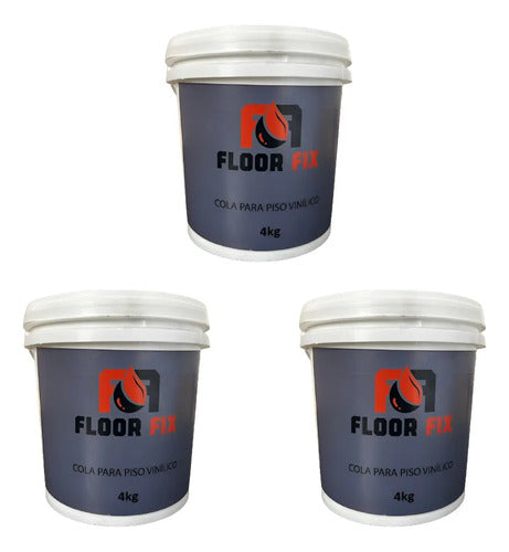Cola Para Piso Vinilico Adesivo Floor Fix 4kg Kit 03 Unidade Branco
