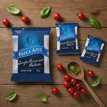 Queijo Ralado Parmesão Faixa Azul 50 Sachês 10g