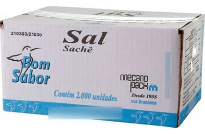 Sal Refinado Lebre Bom Sabor Sache 0,8g -cx 2000 Unidades