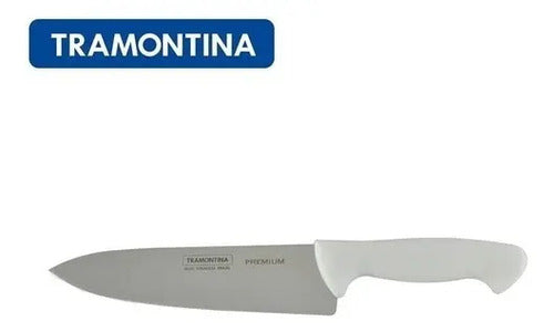 Faca Inox Açougueiro Cabo Branco 8'' Chef Premium Tramontina