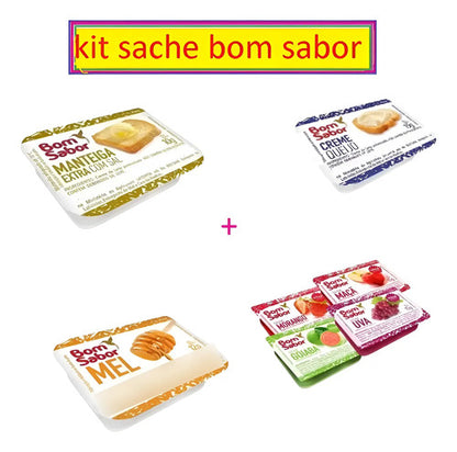 Kit Mini Geleia + Manteiga + Mel + Cream Cheese Sachê 30 Un
