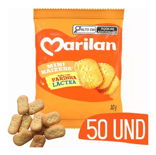 Biscoito Maizena Marilan  Mini Sache 10g - 50 Unidades