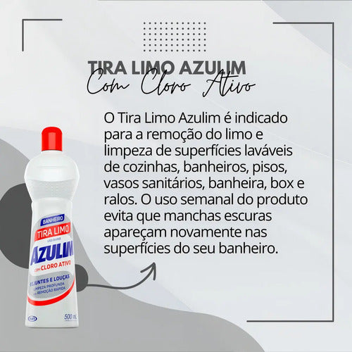 Limpador Tira Limo Azulim Limpa Rejuntes 500 Ml Cloro Ativo