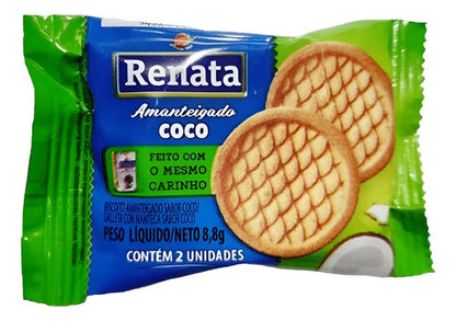 Biscoito Amanteigado Coco 8,8 Gr Renata Caixa 50 Sachês