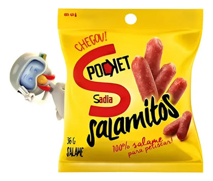 Kit Com 12 Pacotes Salame Petisco Sadia Salamitos Pocket 36g