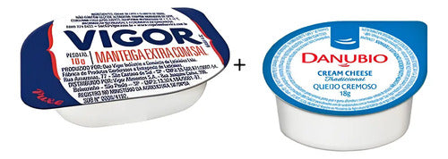 Kit Manteiga Vigor + Cream Cheese Danúbio Sachê 30 Unidades