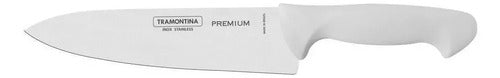 Faca Inox Açougueiro Cabo Branco 8'' Chef Premium Tramontina