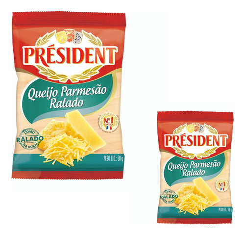 Queijo Parmesão Ralado President 50g Kit 5 Pacotes