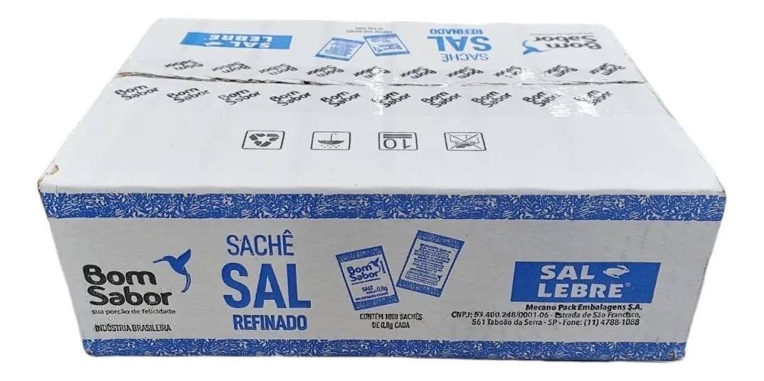 Sal Refinado Lebre Bom Sabor Sache 0,8g -cx 2000 Unidades