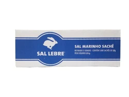 Sal Sache Refinado Lebre Bom Sabor 0,8g com 1000 unidades