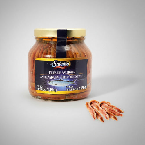 Aliche Filé De Anchova Di Salerno Em Óleo Comestível 1,5kg