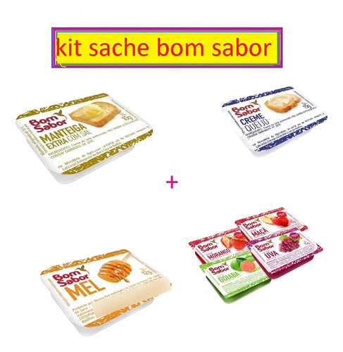 Kit Mini Geleia +manteiga+mel+ Cream Cheese Sache 40 Un Cada