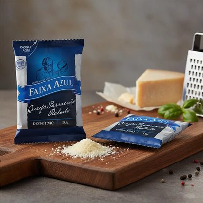 Faixa Azul Queijo Parmesão Ralado Sache 100 Unidades De 10g