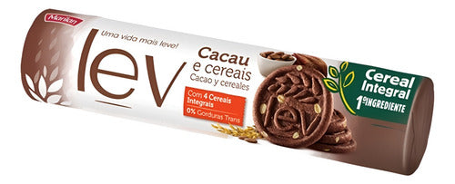Biscoito Integral Cacau E Cereais Marilan Lev Pacote 150g