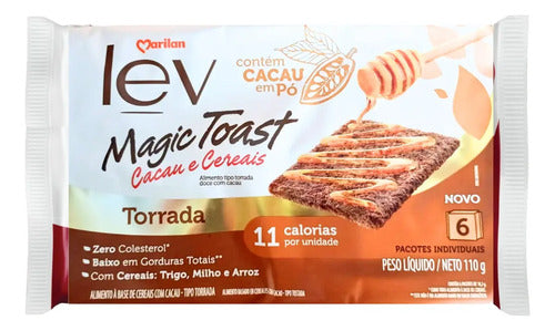 Torrada Lev Magic Toast Cacau Cereais Marilan 110g