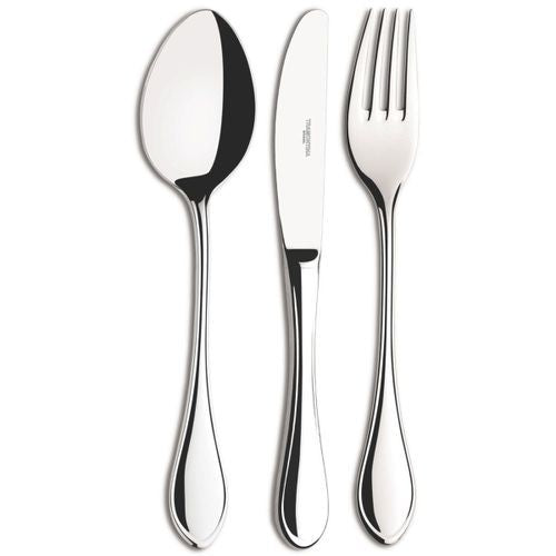 "Faqueiro Fino 101 peças de Aço Inox, Acabamento Brilho Serve até 12 pessoas incluso, Talheres para Servir e Estojo de M