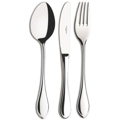 "Faqueiro Fino 101 peças de Aço Inox, Acabamento Brilho Serve até 12 pessoas incluso, Talheres para Servir e Estojo de M