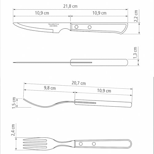 Jogo Talheres Churrasco Tramontina Inox Castanho Polywood